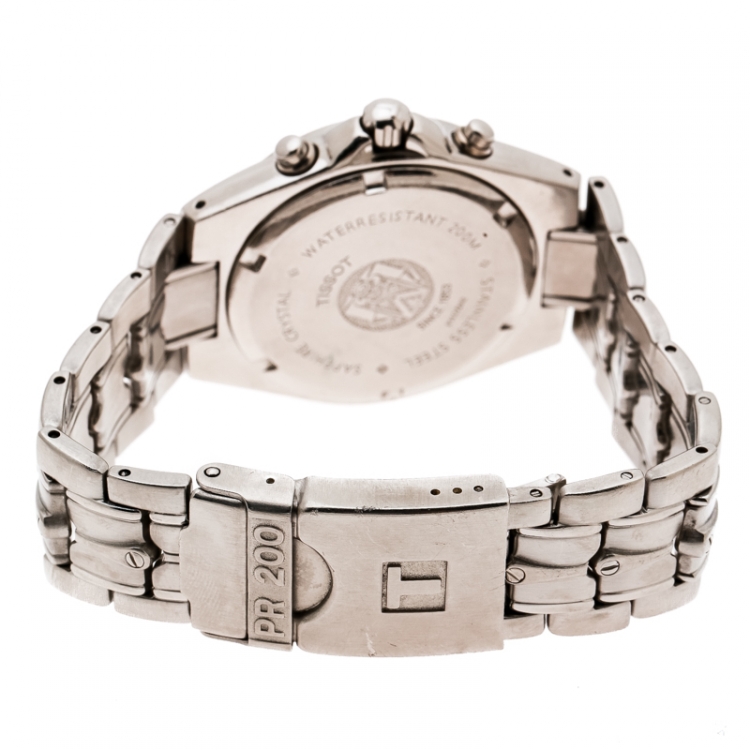 Pre Owned Tissot Grey Stainless Steel PR200 P162/262 Chronograph Men's Wristwatch 38 mm