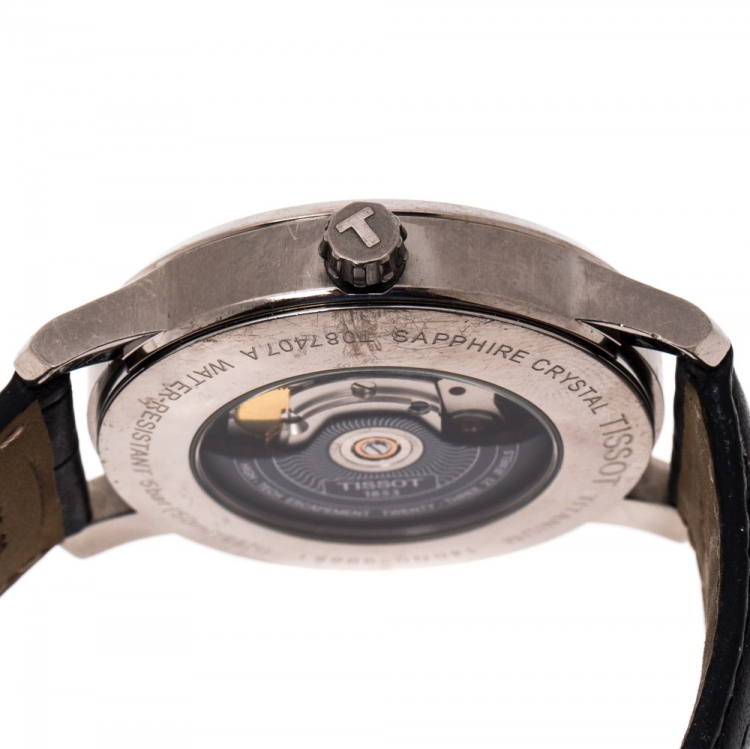 Pre Owned Tissot Black Titanium Powermatic 80 T087407A Men's Wristwatch 40 mm