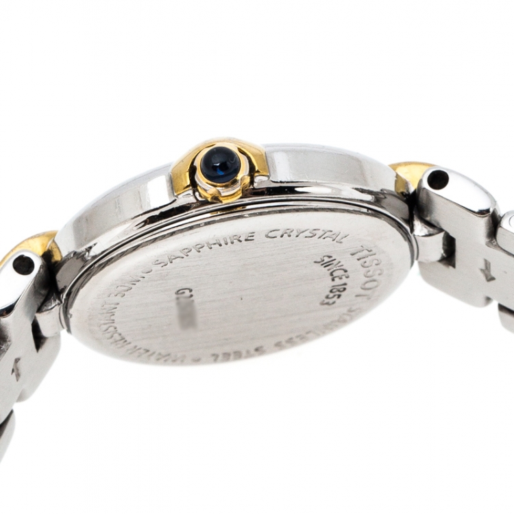 Pre Owned Tissot White Two-Tone Stainless Steel Classic G226/326 Women's Wristwatch 24 mm
