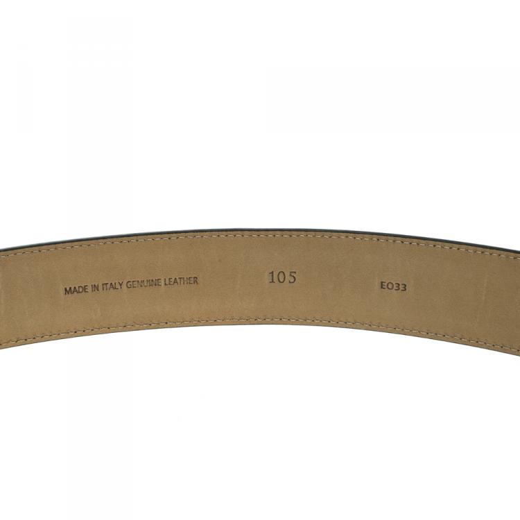 Pre Owned Tod's Black Glossy Leather Leoni Buckle Belt 105cm