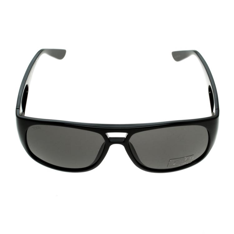 Pre Owned Tod's Black TO 105 01B Square Sunglasses