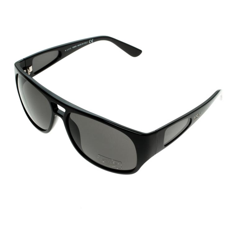 Pre Owned Tod's Black TO 105 01B Square Sunglasses