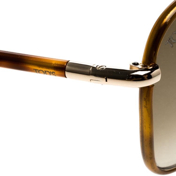 Pre Owned Tod's Brown To 36 28P Square Sunglasses
