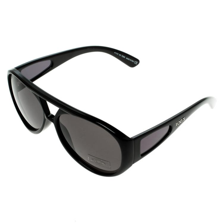 Pre Owned Tod's Black TO0071 02N Aviator Sunglasses