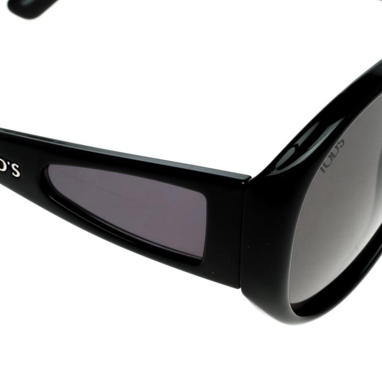 Pre Owned Tod's Black TO0071 02N Aviator Sunglasses