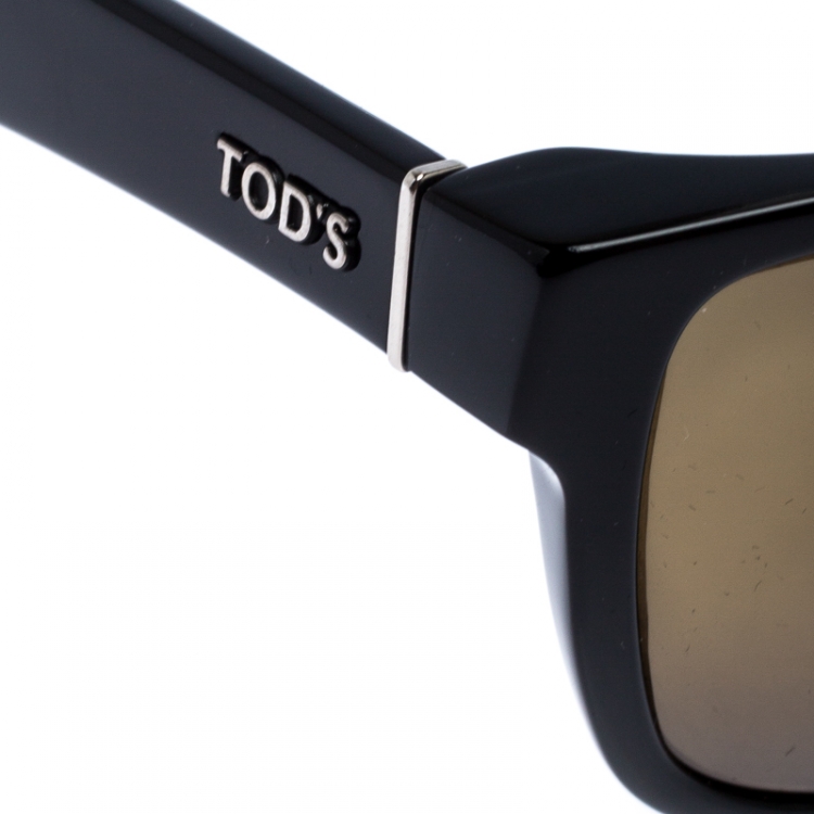 Pre Owned Tod's Black/Green Smoke TO106 Square Sunglasses