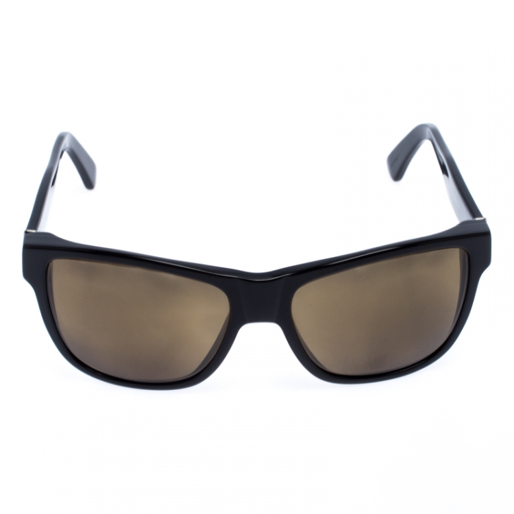 Pre Owned Tod's Black/Green Smoke TO106 Square Sunglasses