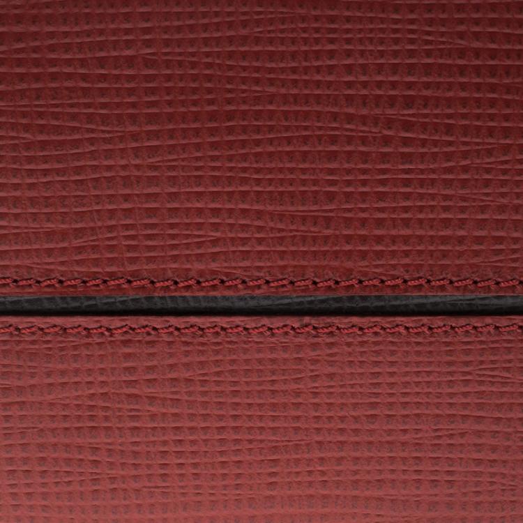 Pre Owned Tod's Red Leather Stripe Grey Lined Bifold Wallet