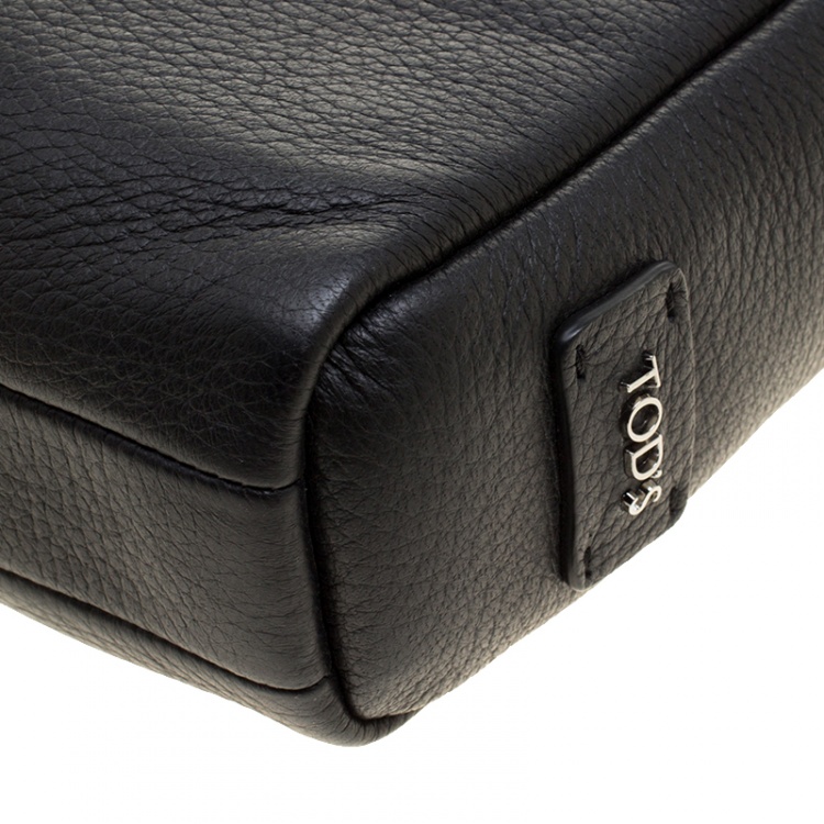 Pre Owned Tod's Black Leather Pillow Reporter Bag