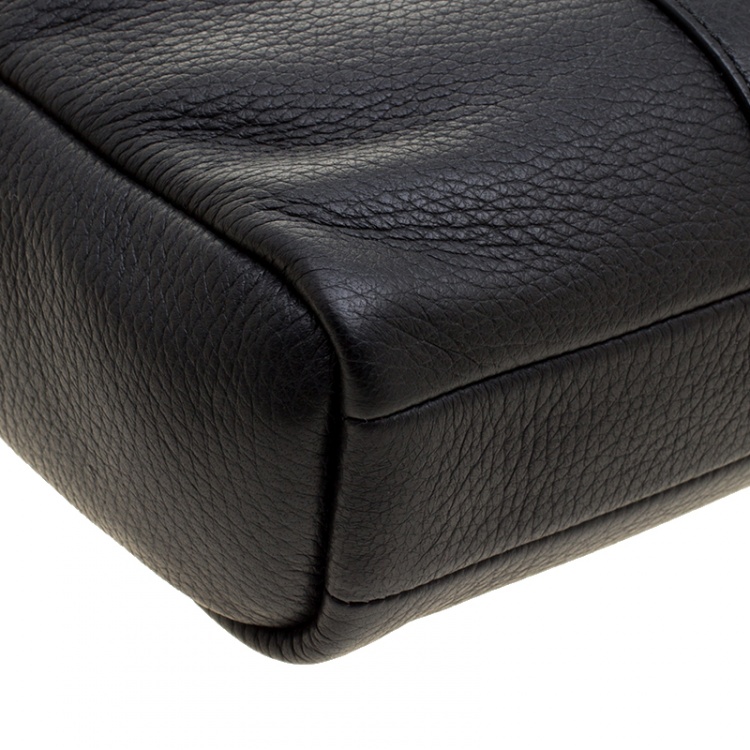 Pre Owned Tod's Black Leather Pillow Reporter Bag