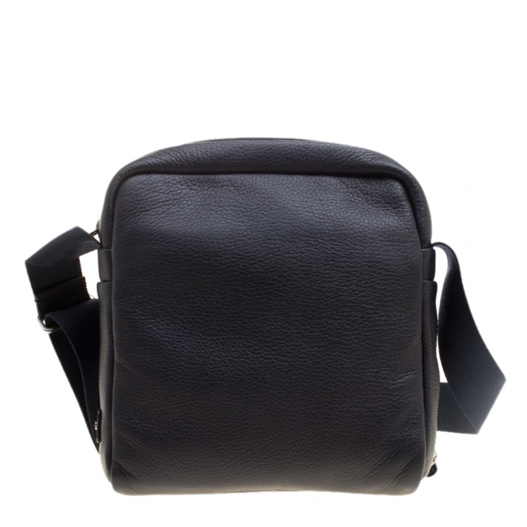 Pre Owned Tod's Navy Blue Leather Pillow Reporter Bag
