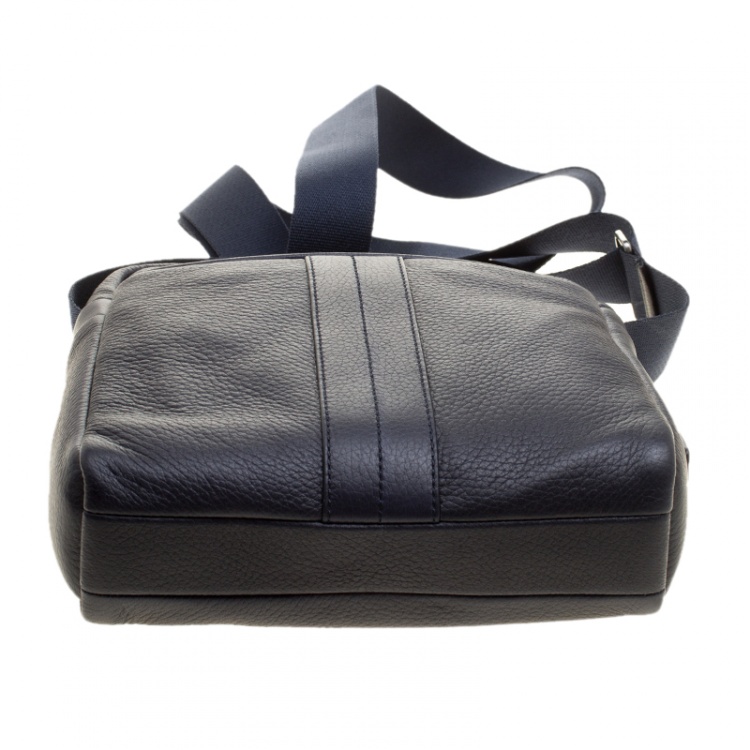Pre Owned Tod's Navy Blue Leather Pillow Reporter Bag