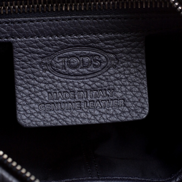 Pre Owned Tod's Navy Blue Leather Pillow Reporter Bag