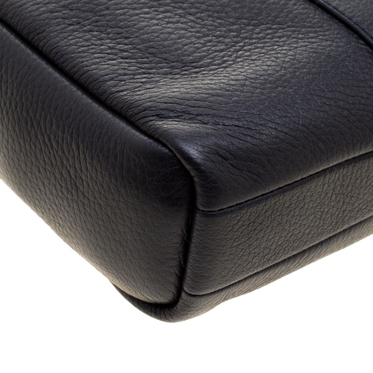 Pre Owned Tod's Navy Blue Leather Pillow Reporter Bag