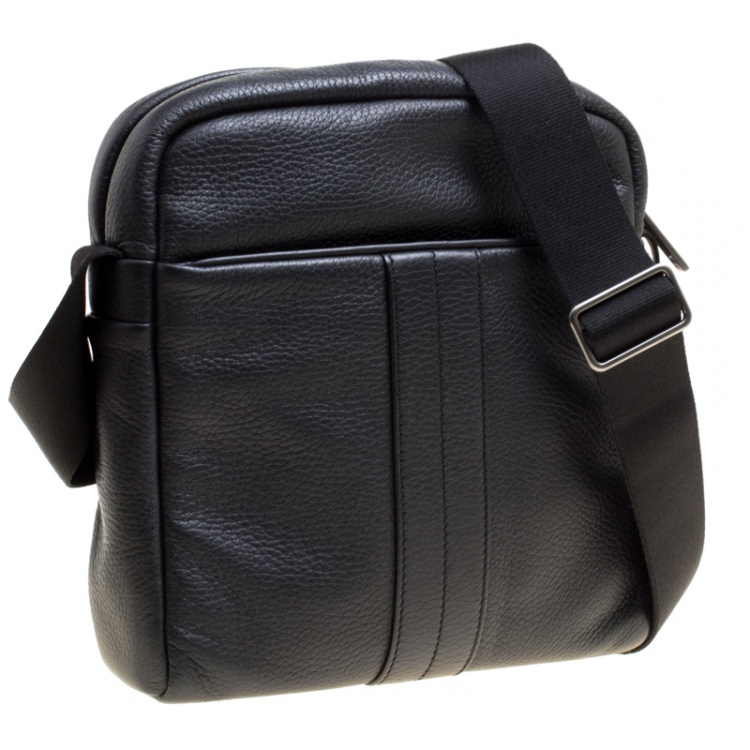 Pre Owned Tod's Black Leather Pillow Reporter Messenger Bag 