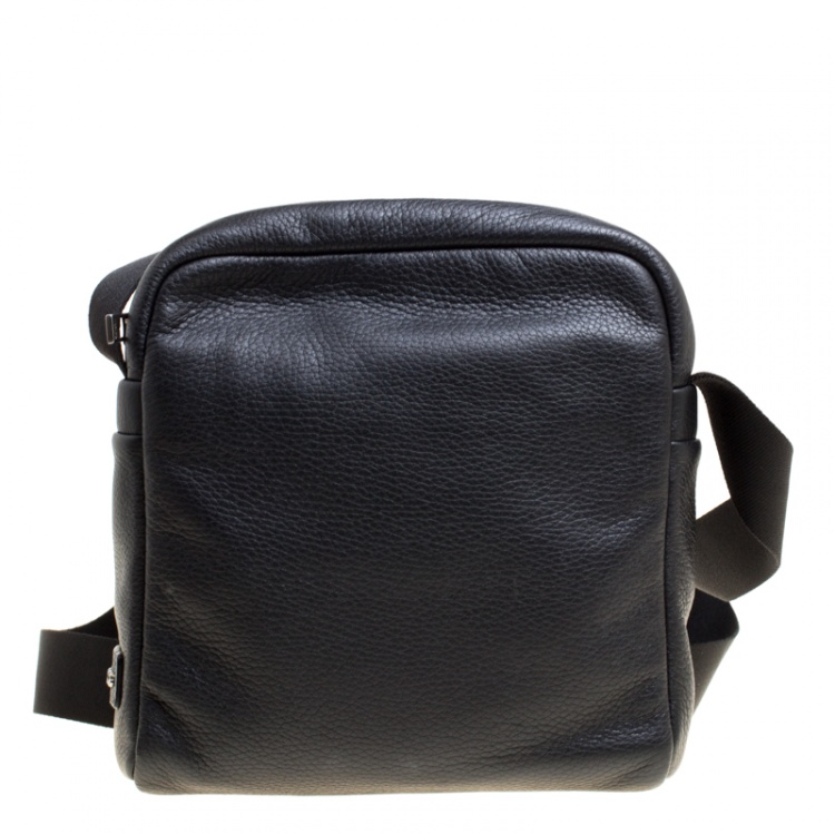 Pre Owned Tod's Black Leather Pillow Reporter Messenger Bag 