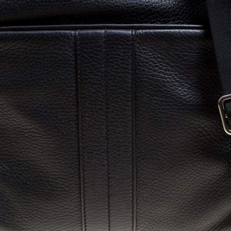 Pre Owned Tod's Black Leather Pillow Reporter Messenger Bag 