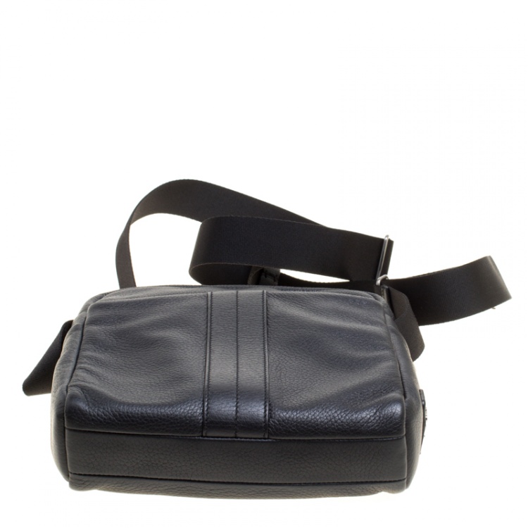 Pre Owned Tod's Black Leather Pillow Reporter Messenger Bag 
