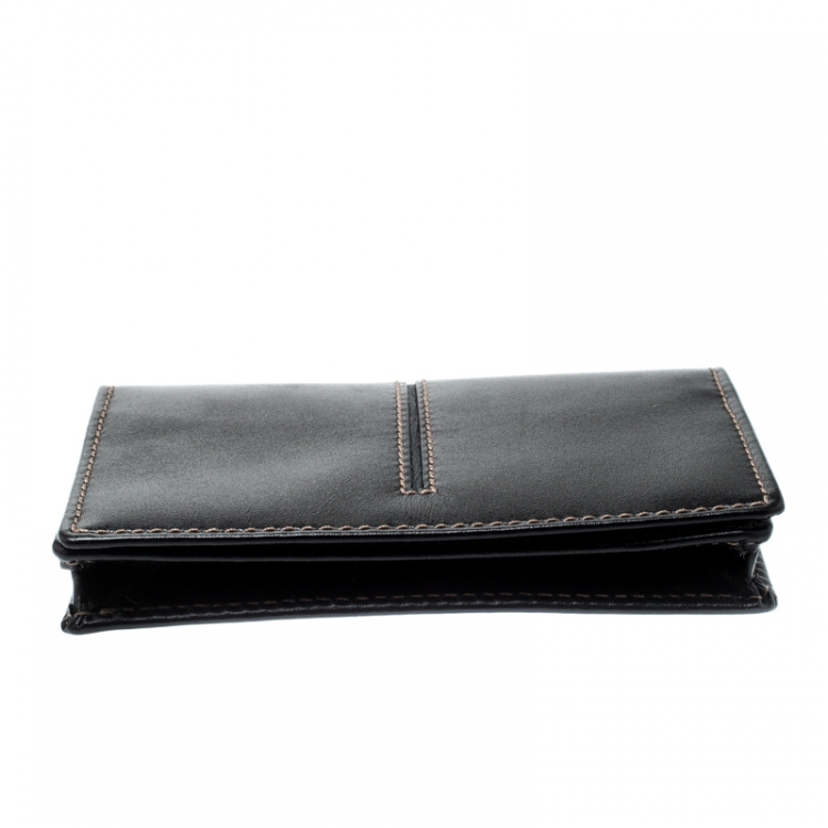 Pre Owned Tod's Black Leather Business Card Case