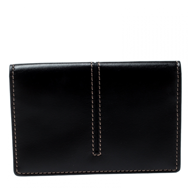Pre Owned Tod's Black Leather Business Card Case