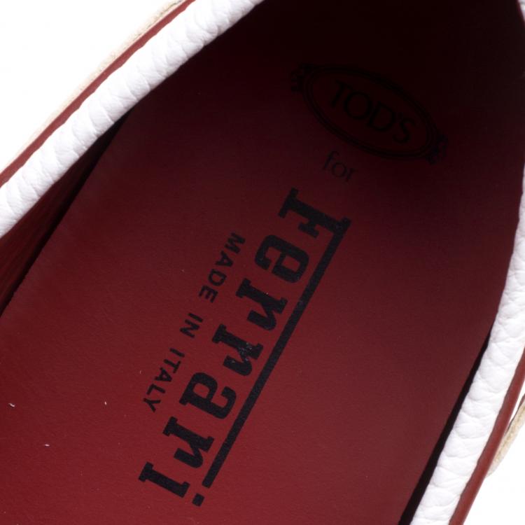 مملوكة مسبقًا Tod's for Ferrari Two Tone Leather Boat Shoes Size 44.5