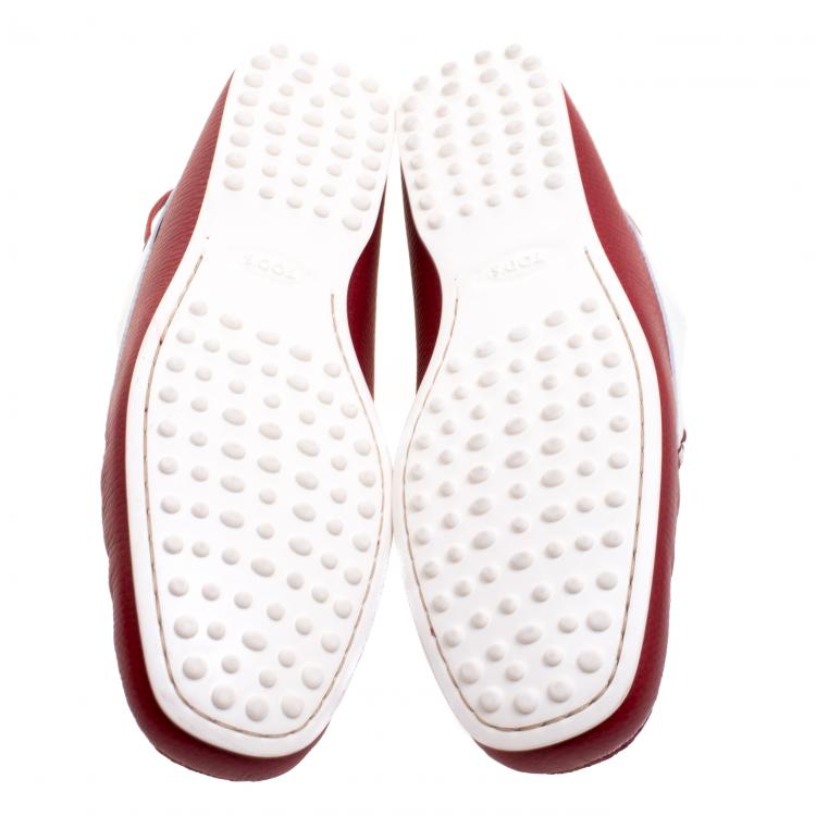 Pre Owned Tod's for Ferrari Two Tone Leather Boat Shoes Size 43