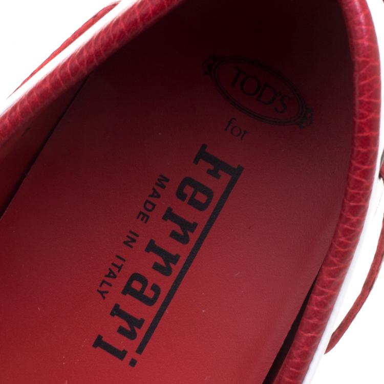 Pre Owned Tod's for Ferrari Two Tone Leather Boat Shoes Size 43