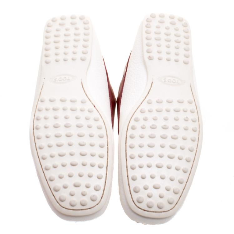 Pre Owned Tod's for Ferrari Two Tone Leather Boat Shoes Size 41.5