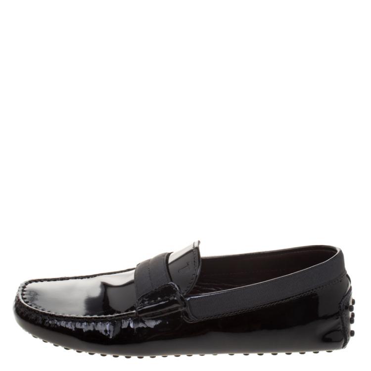 Pre Owned Tod's Black Patent Leather Loafers Size 39.5