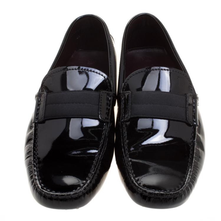 Pre Owned Tod's Black Patent Leather Loafers Size 39.5