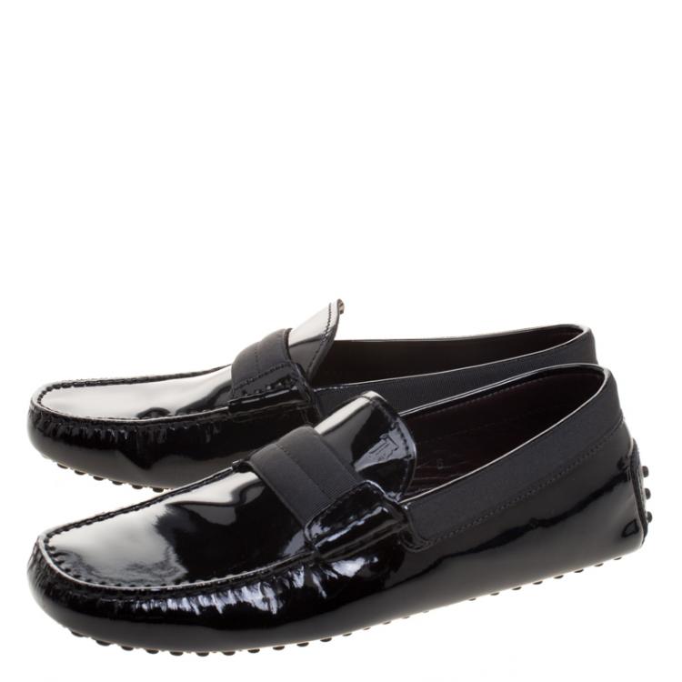 Pre Owned Tod's Black Patent Leather Loafers Size 39.5
