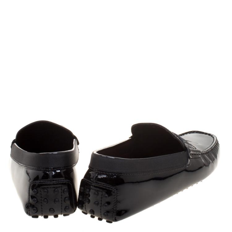 Pre Owned Tod's Black Patent Leather Loafers Size 39.5