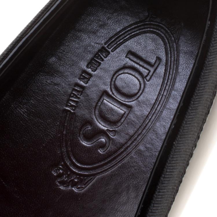 Pre Owned Tod's Black Patent Leather Loafers Size 39.5