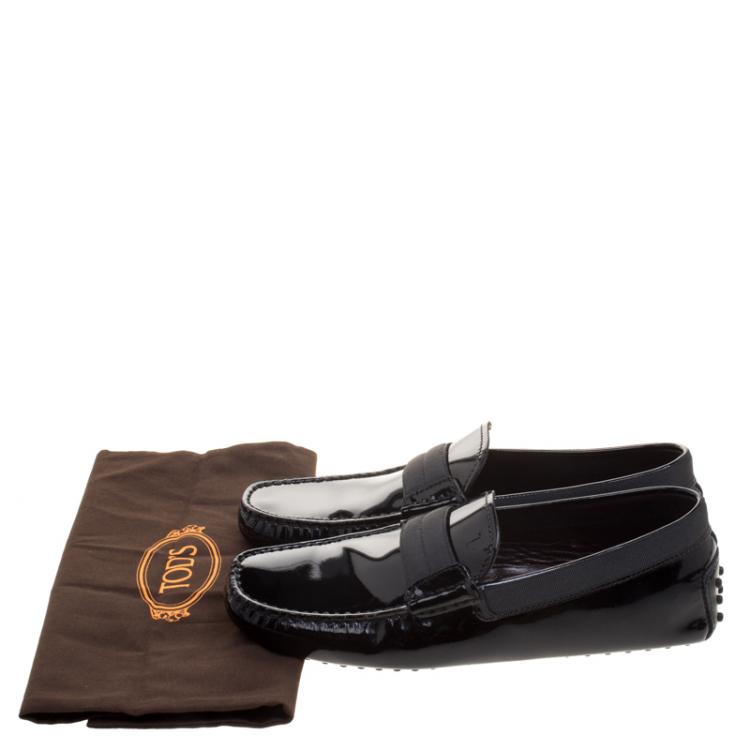 Pre Owned Tod's Black Patent Leather Loafers Size 39.5