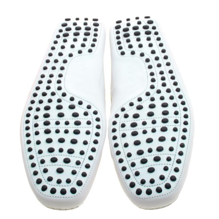 Pre Owned Tod's White Perforated Leather Loafers Size 43