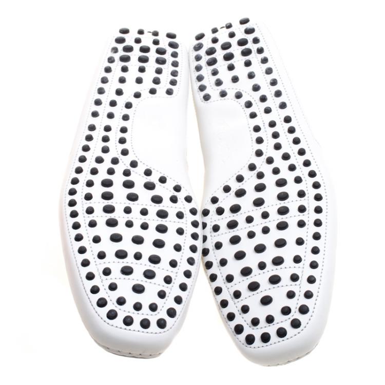 Pre Owned Tod's White Perforated Leather Loafers Size 42