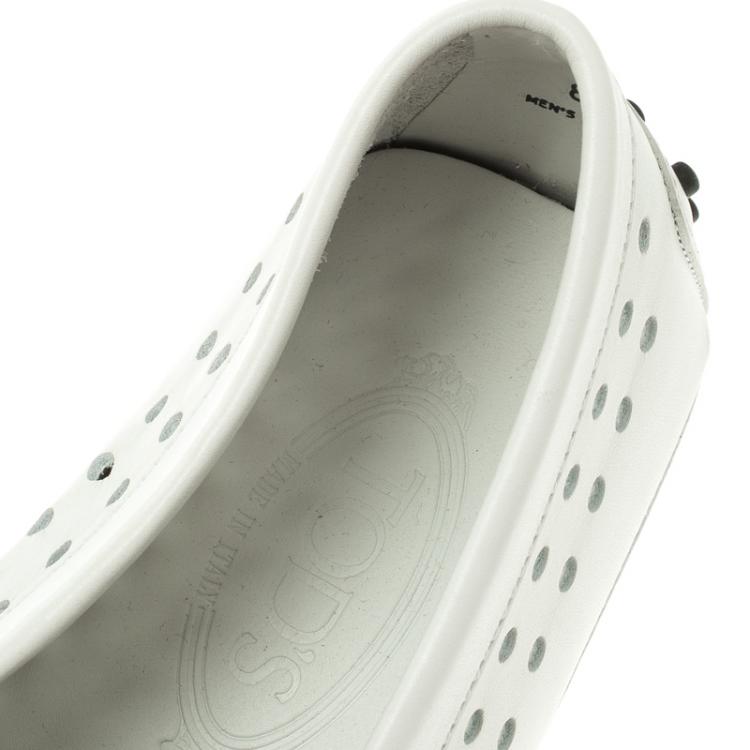 Pre Owned Tod's White Perforated Leather Loafers Size 42