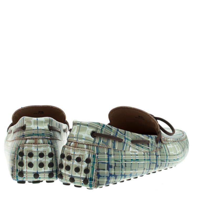 مملوكة مسبقًا Tod's Abstract Print Leather Bow Loafers Size 42.5