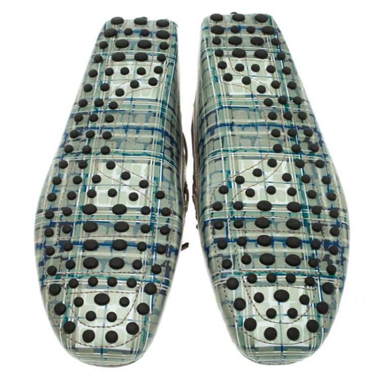 مملوكة مسبقًا Tod's Abstract Print Leather Bow Loafers Size 42.5