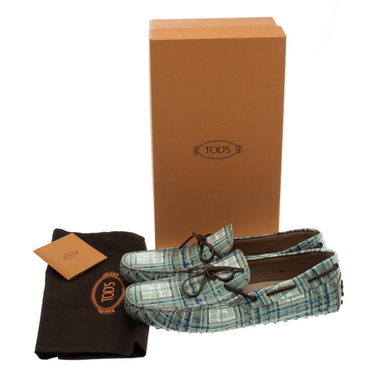 مملوكة مسبقًا Tod's Abstract Print Leather Bow Loafers Size 42.5