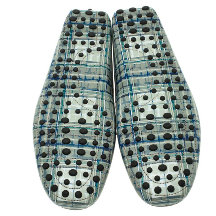 Pre Owned Tod's Abstract Print Leather Bow Loafers Size 43