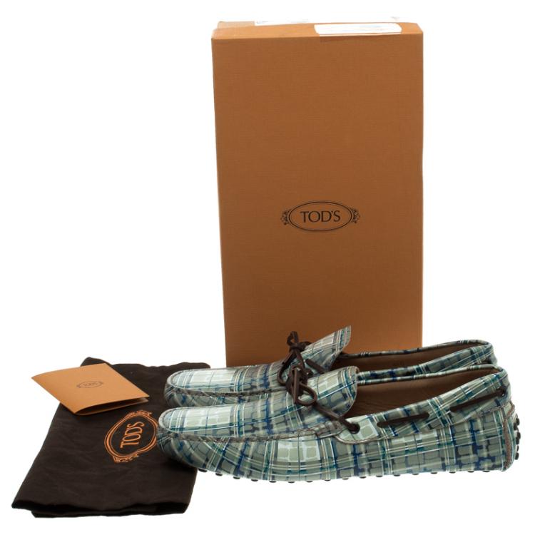 Pre Owned Tod's Abstract Print Leather Bow Loafers Size 43