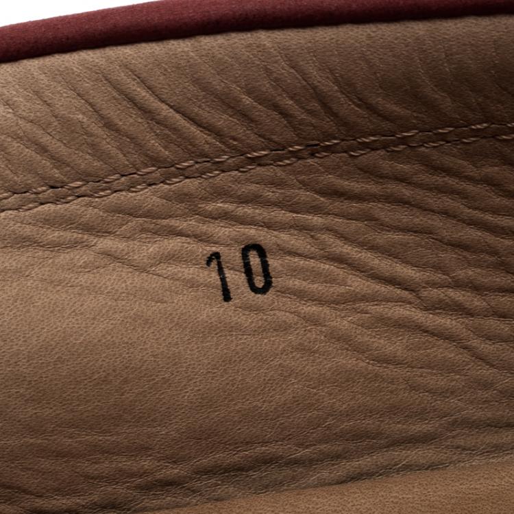Pre Owned Tod's Red Suede Braided Bit Loafers Size 44.5