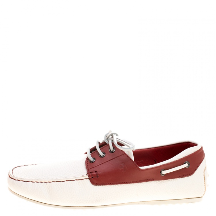 مملوكة مسبقًا Tod's for Ferrari Two Tone Leather Boat Loafers Size 43