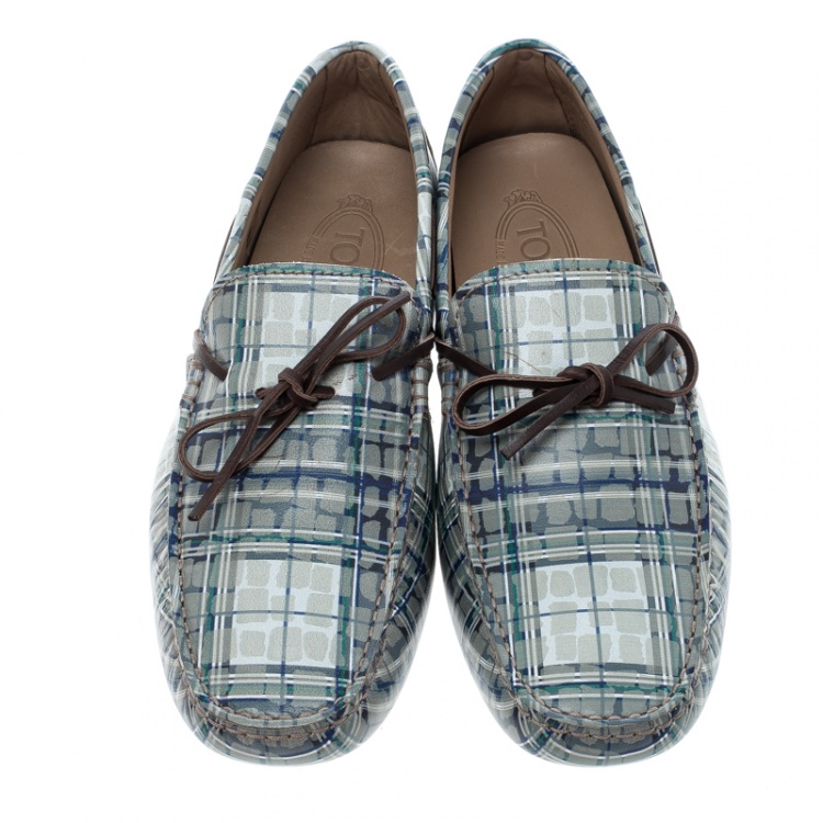 Pre Owned Tod's Multicolor Leather Bow Loafers Size 42.5