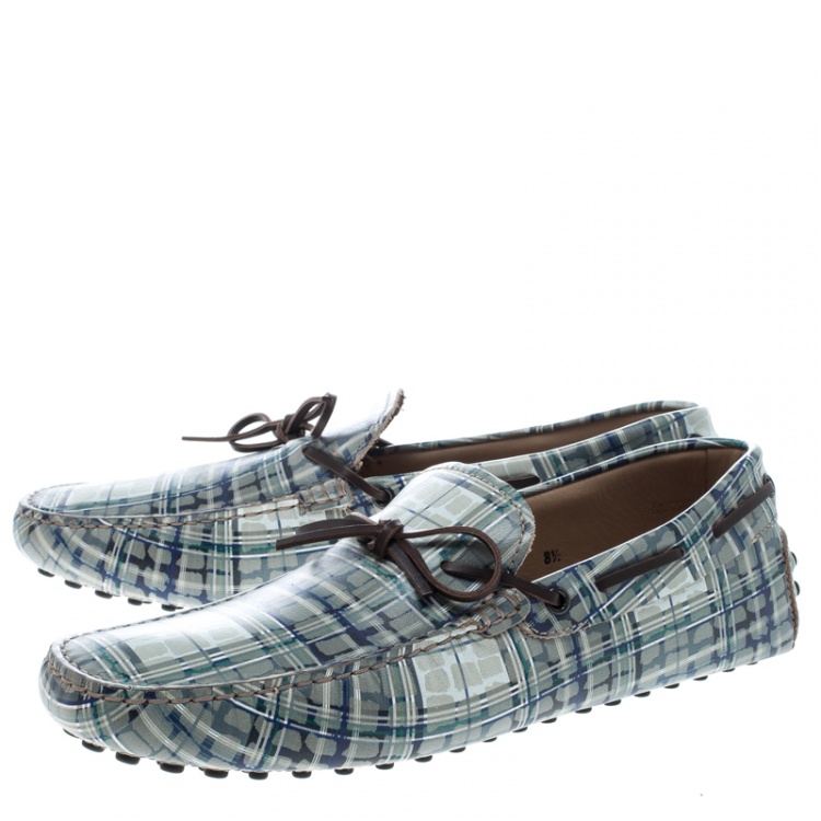 Pre Owned Tod's Multicolor Leather Bow Loafers Size 42.5