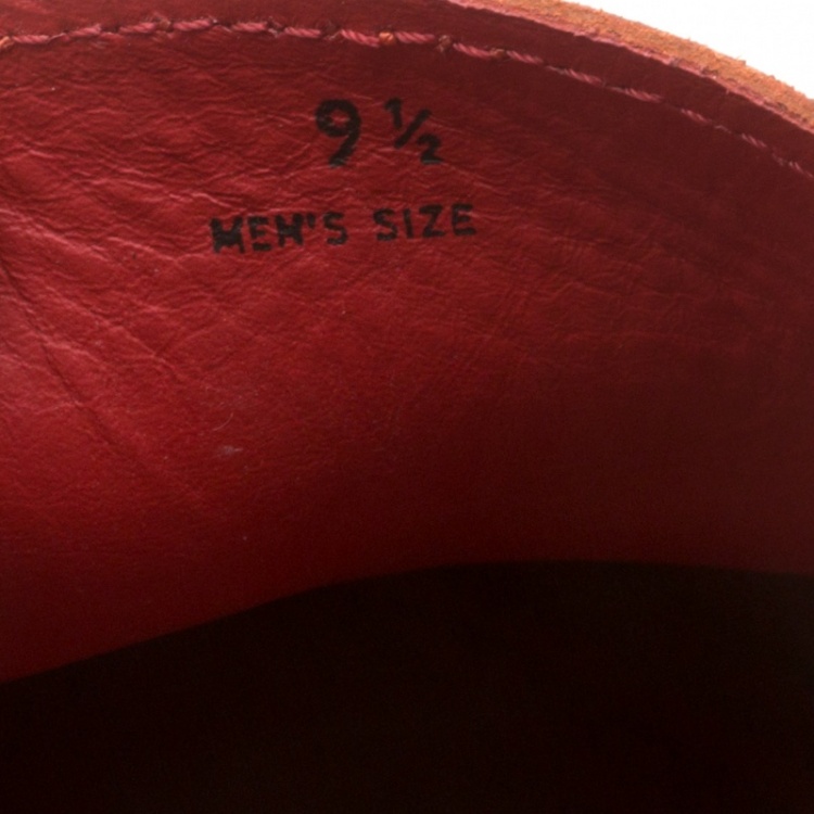Pre Owned Tod's For Ferrari Orange and White Suede Loafers Size 44