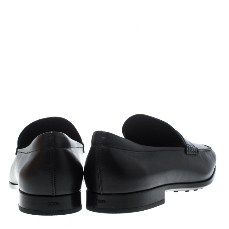 Pre Owned Tod's Black Leather Penny Loafers Size 47