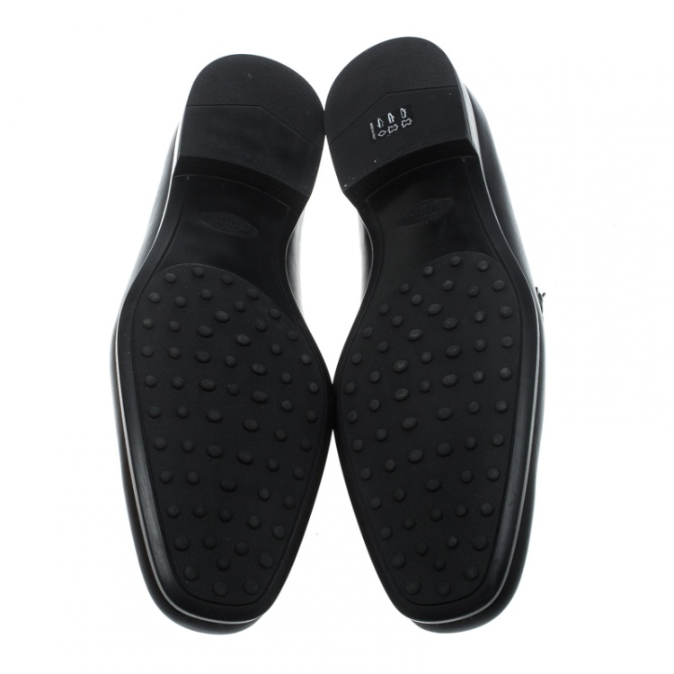 Pre Owned Tod's Black Leather Penny Loafers Size 47