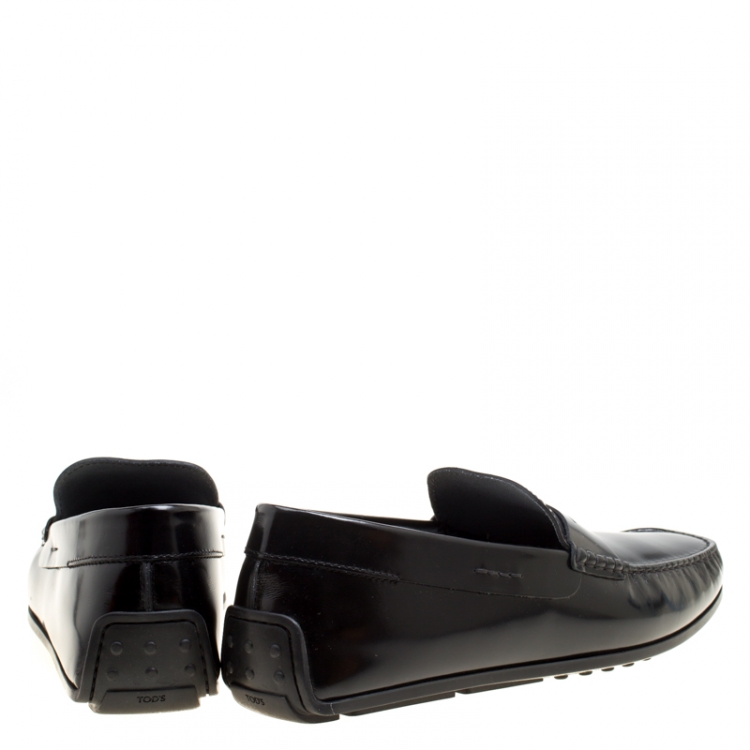 مملوكة مسبقًا Tod's Black Leather Penny Loafers Size 45.5